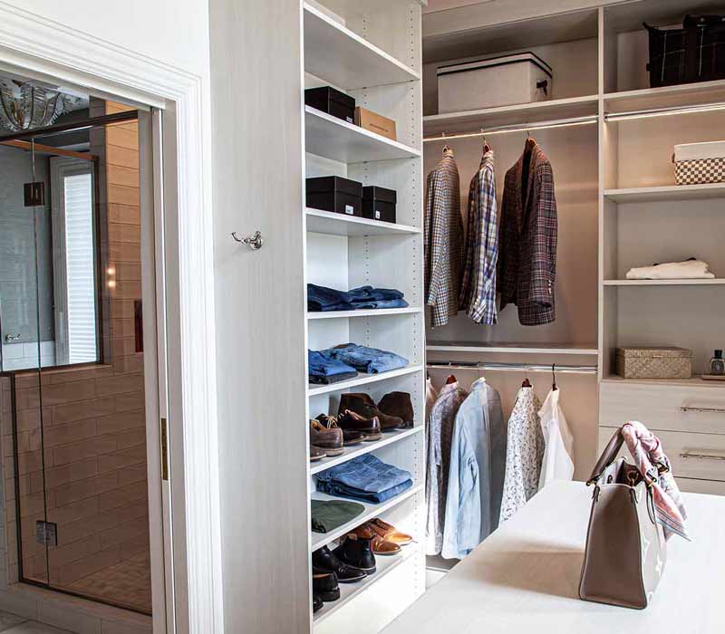Set within a newly built home, this closet was designed as a luxurious retreat.