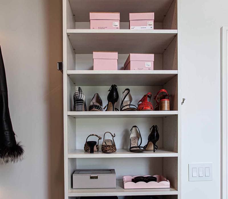 Set within a newly built home, this closet was designed as a luxurious retreat.