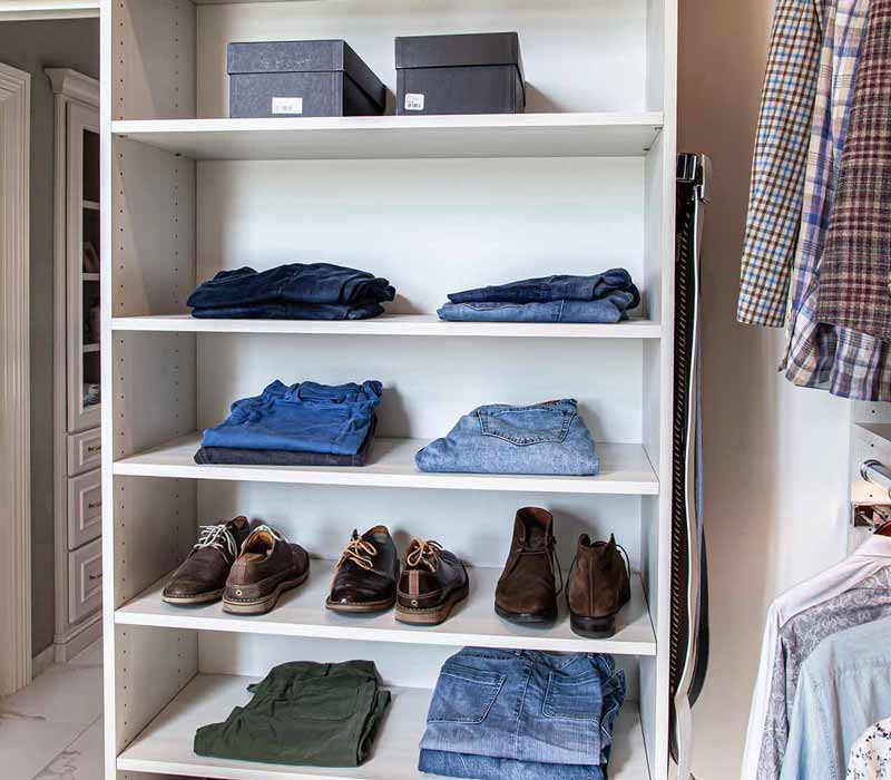 Set within a newly built home, this closet was designed as a luxurious retreat.