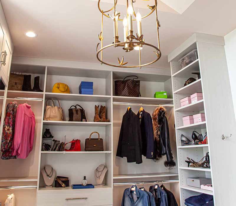 Set within a newly built home, this closet was designed as a luxurious retreat.