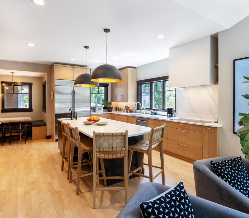This remodel is a transformation that blends modern luxury with warm, natural craftsmanship, creating a home that’s inviting, elegant, and entirely tailored to the way the family lives.
