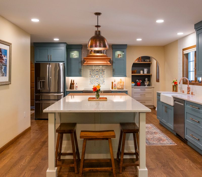 This whole-home reconfiguration celebrates a fresh, farmhouse-eclectic spirit with elevated function at every turn.