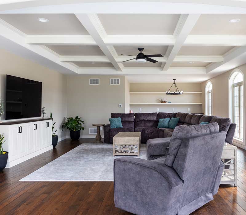 With a refined transitional style and a palette of timeless neutrals, this home addition harmonizes perfectly with the house’s original character. The project added a flex space, new family room, children's nook, and luxe laundry room.